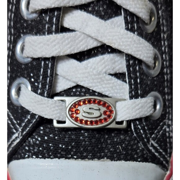 Y2K Skecher Womens Size 8.5 Sparkle Platform Low Embroidered Floral Bottom Shoes - Picture 10 of 10